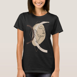 Abstract Female Face Minimalist Geometric Shapes A T-Shirt
