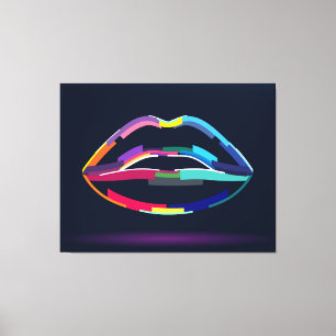 Abstract female lips canvas print