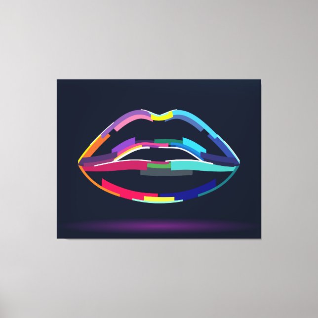 Abstract female lips canvas print (Front)