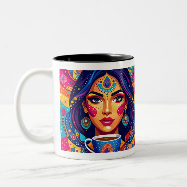 Abstract Female Portrait Coffee Mug (Left)