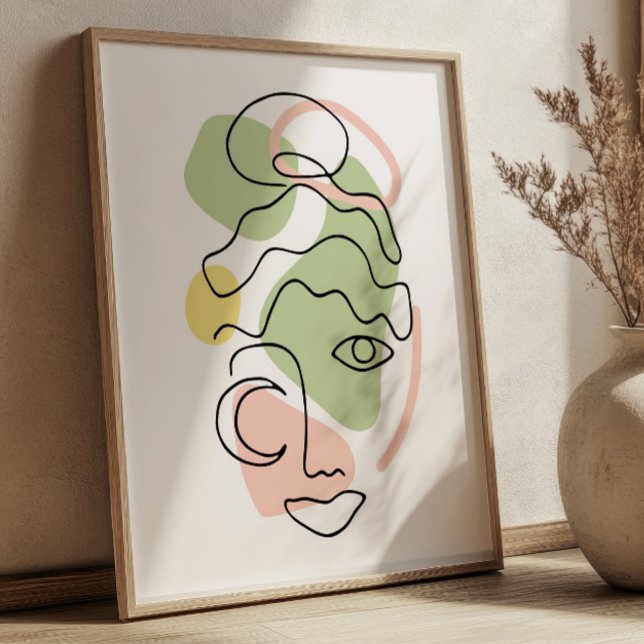 Abstract Female Portrait Line Art BOHO Chic  Poster (Creator Uploaded)