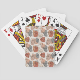 Abstract Feminine Face Pattern Playing Cards