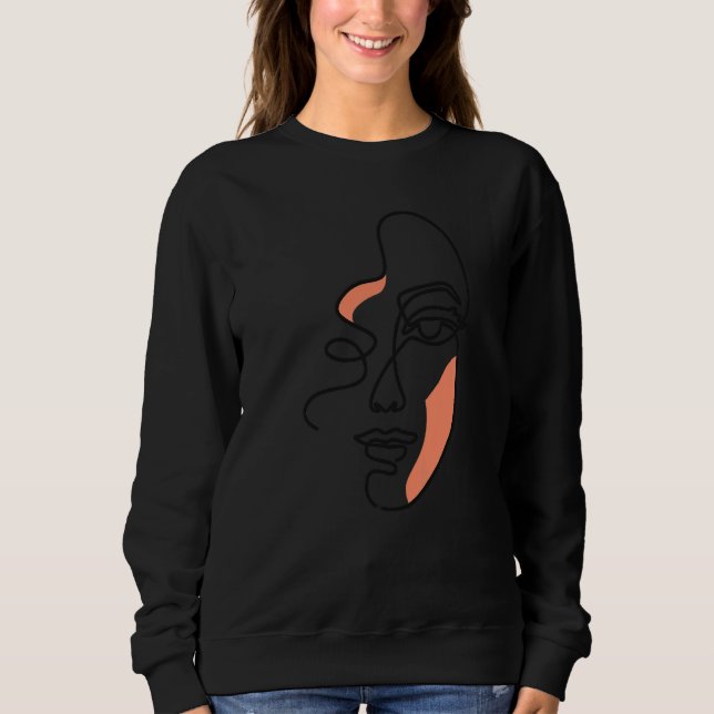 Abstract Feminine Face Sweatshirt (Front)
