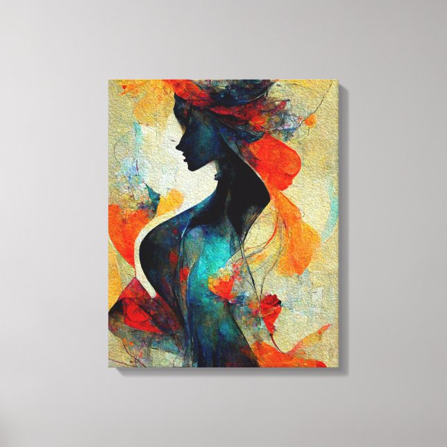 Abstract Feminine Ode To A Woman Painting Wall Art (Front)