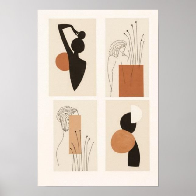 Abstract Feminine Wall Art Set | Modern Minimalist (Front)