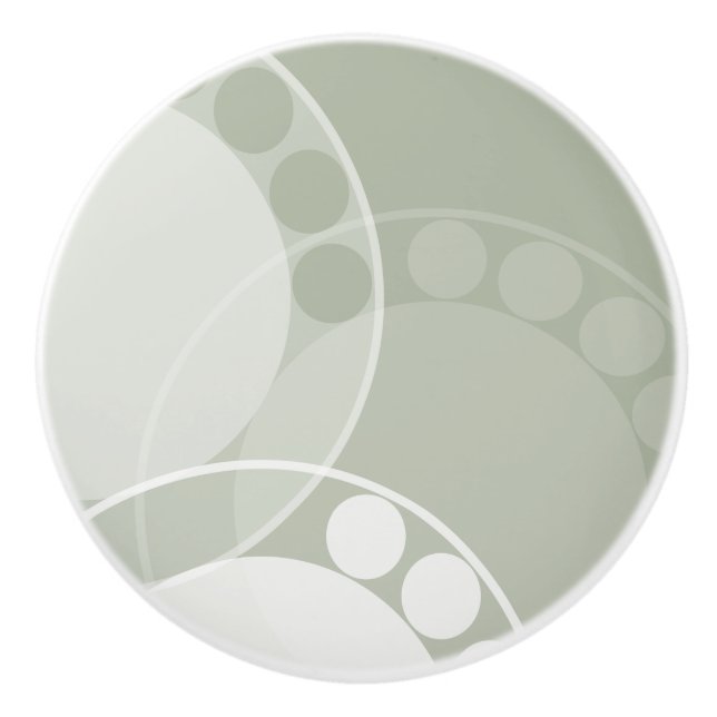 Abstract Fern Frond - Dark Green - Drawer Knob (Front)