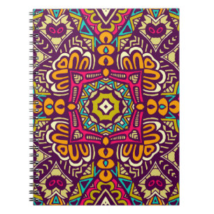Abstract festive colourful grunge ethnic tribal pa notebook