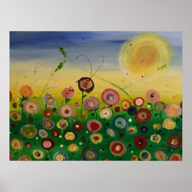Abstract field of flowers poster (Front)
