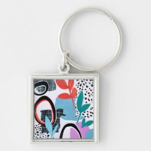 Abstract Field Trip Key Ring