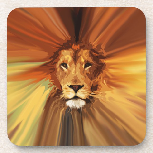 Abstract Fierce Lion Coaster (Front)