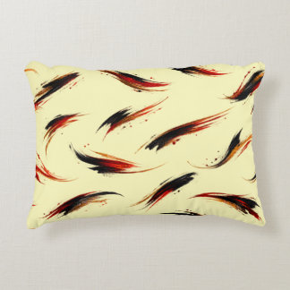 Abstract Fiery Brush Strokes Pattern Decorative Cushion