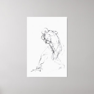 Abstract Figure in Motion Sketch - Canvas Print