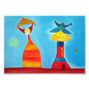 Abstract Figures Love Art Painting Photo Print