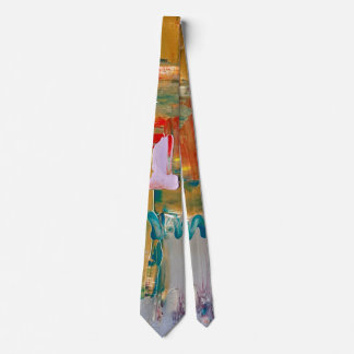 Abstract Fine Art Tie with Gold & Silver