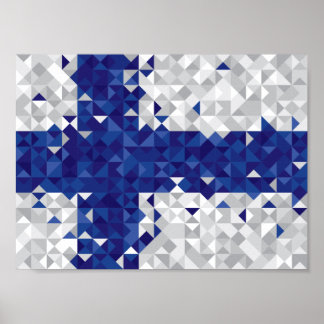 Abstract Finland Flag, Finnish Colours Poster