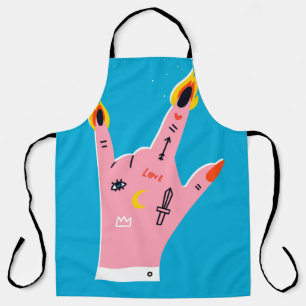 Abstract fire fingers apron