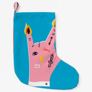 Abstract fire fingers small christmas stocking