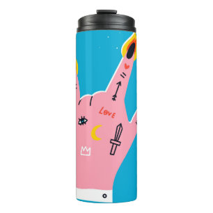 Abstract fire fingers thermal tumbler