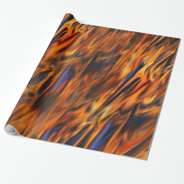 Abstract Fire & Ice Wrapping Paper (Unrolled)