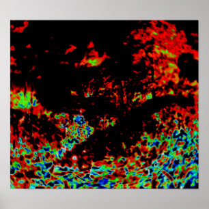 Abstract Fire in a Forest Poster