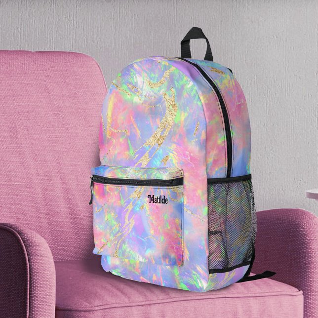 abstract fire opal inspired texture printed backpack (Creator Uploaded)
