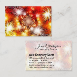 Abstract Fireworks Stars Background Business Card