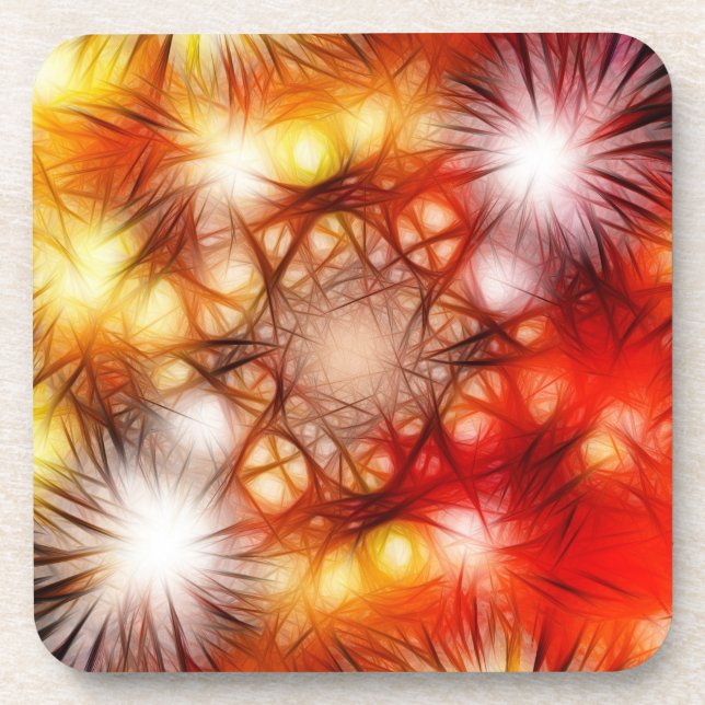 Abstract Fireworks Stars Background Coaster (Front)