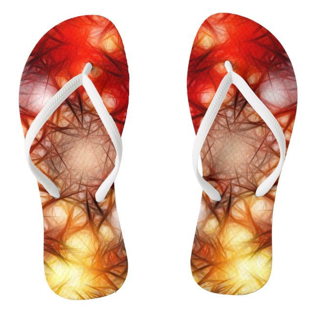 Abstract Fireworks Stars Background  Flip Flops (Footbed)