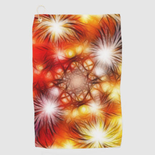 Abstract Fireworks Stars Background Golf Towel