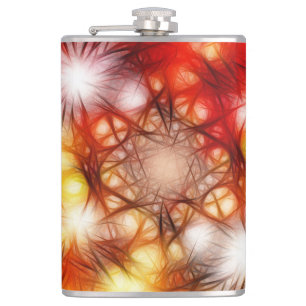 Abstract Fireworks Stars Background Hip Flask