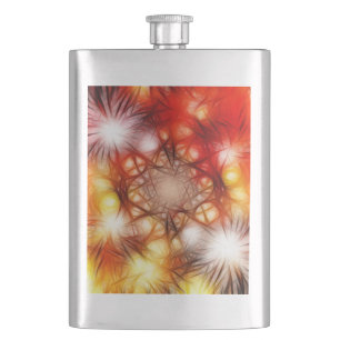 Abstract Fireworks Stars Background Hip Flask