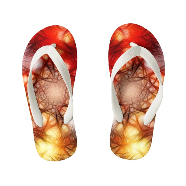 Abstract Fireworks Stars Background  Kid's Flip Flops (Footbed)