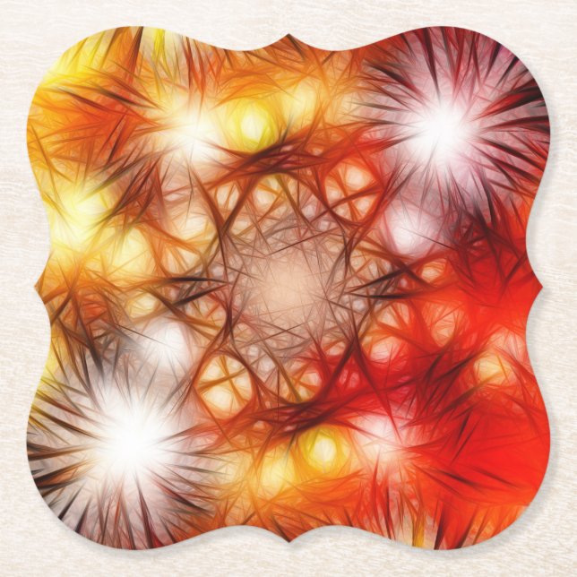 Abstract Fireworks Stars Background Paper Coaster (Front)