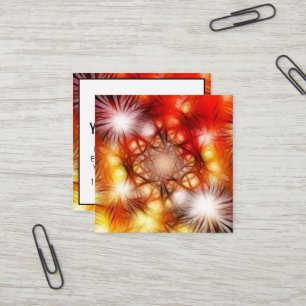 Abstract Fireworks Stars Background Square Business Card