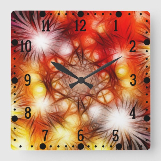 Abstract Fireworks Stars Background  Square Wall Clock (Front)