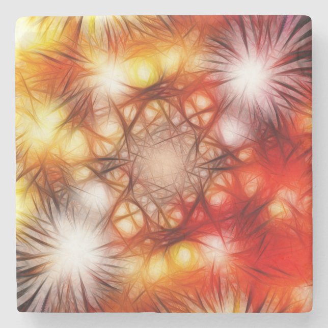Abstract Fireworks Stars Background Stone Coaster (Front)