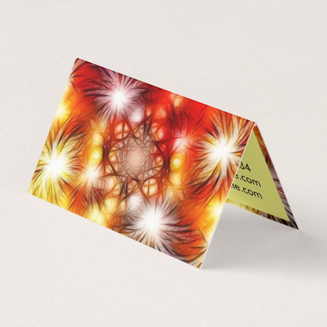 Abstract Fireworks Stars Design Custom Template Business Card (Front)