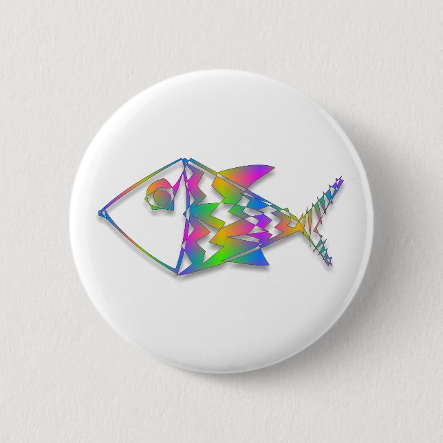 Abstract Fish 6 Cm Round Badge (Front)