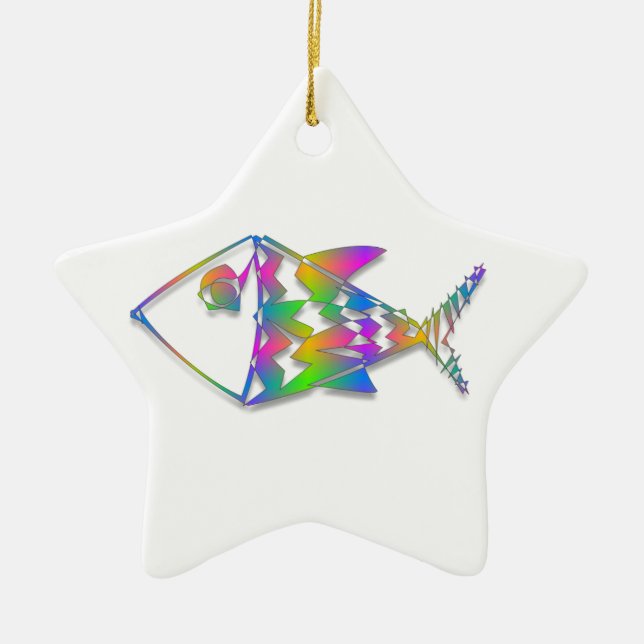 Abstract Fish Ceramic Tree Decoration (Front)