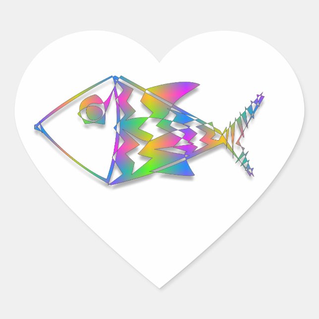Abstract Fish Heart Sticker (Front)
