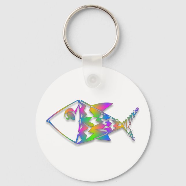 Abstract Fish Key Ring (Front)