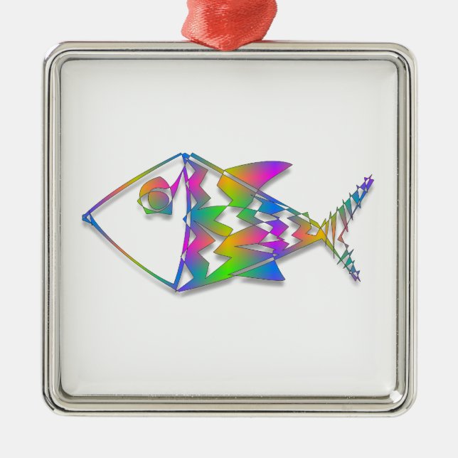 Abstract Fish Metal Tree Decoration (Front)
