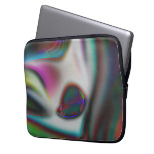 abstract fish mouth with psychedelic to soft blur laptop sleeve
