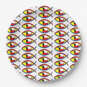 Abstract Fish Paper Plate