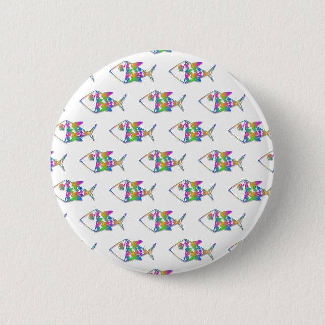 Abstract Fish Pattern 6 Cm Round Badge (Front)