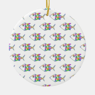 Abstract Fish Pattern Ceramic Tree Decoration