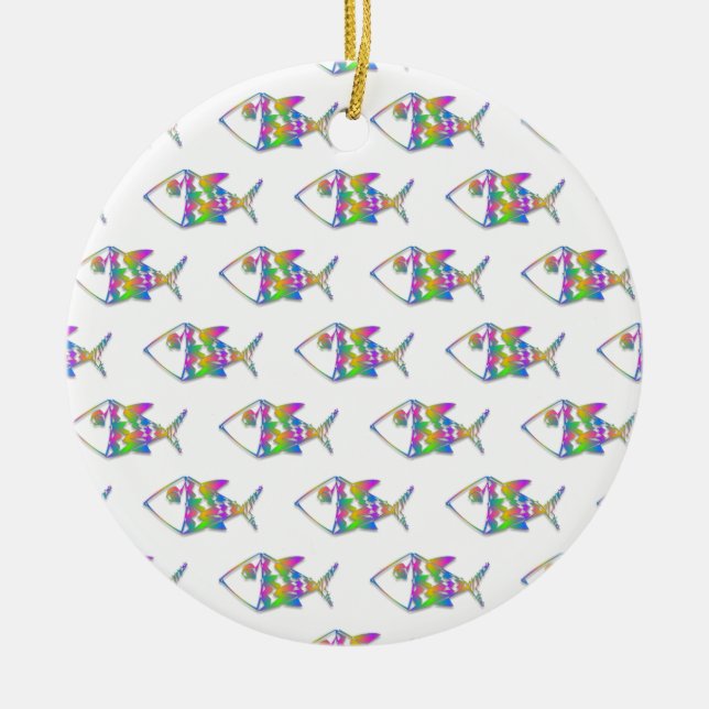 Abstract Fish Pattern Ceramic Tree Decoration (Front)