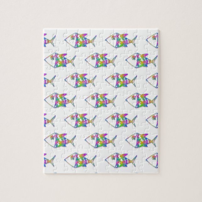 Abstract Fish Pattern Jigsaw Puzzle (Vertical)