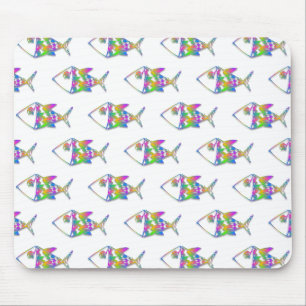 Abstract Fish Pattern Mouse Mat