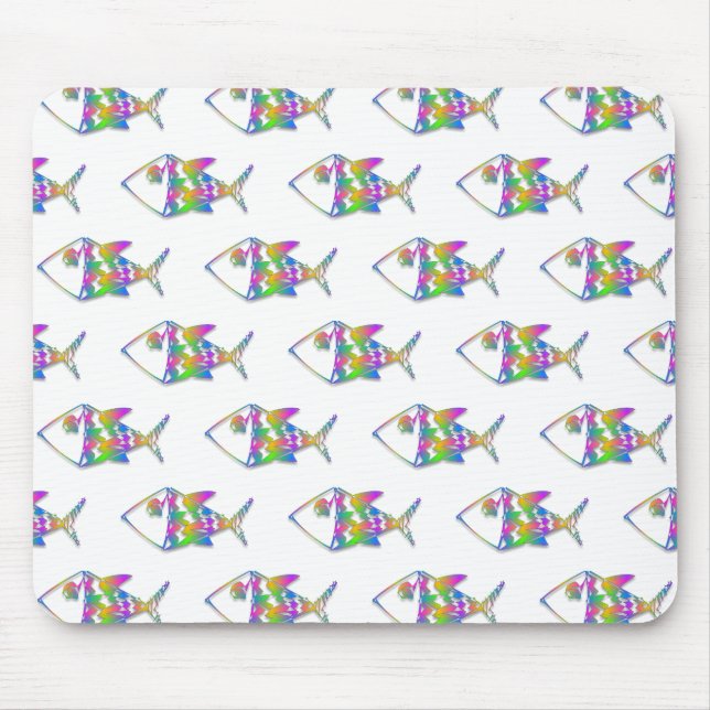 Abstract Fish Pattern Mouse Mat (Front)